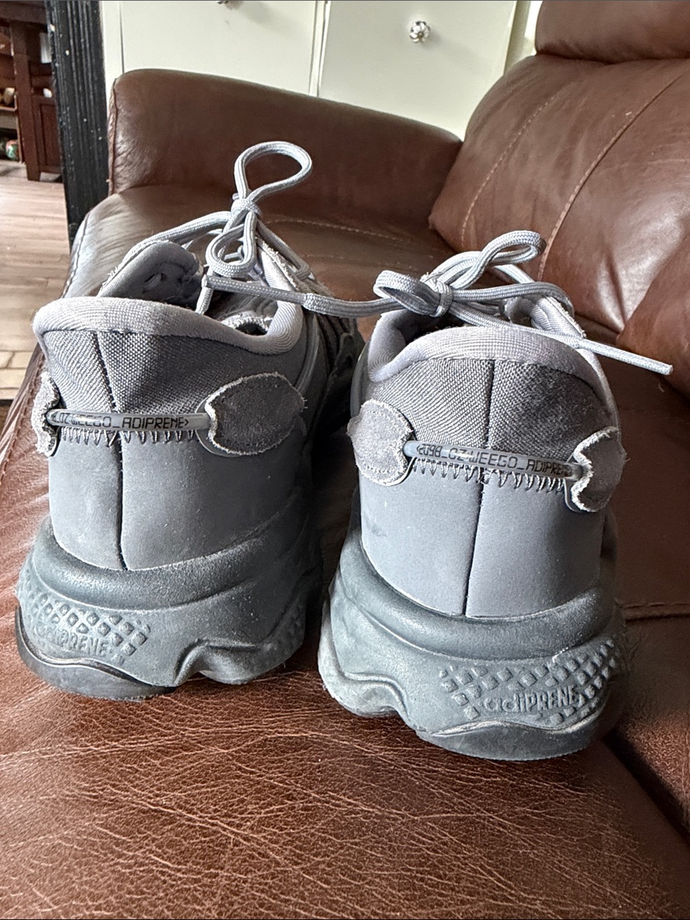 adidas Men's ozweego Athletic Sneakers in Gray and Dark Gray - Picture 11 of 11